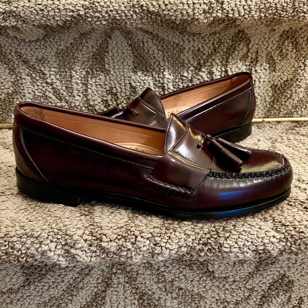 EUC Mens Bass Harrison Mahogany Tassel Slip On Loafers Shoes Size 11D 11 D